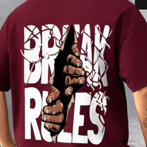 AUSK Oversized Graphic Cotton Blend T-Shirt – Heavyweight Drop Shoulder Streetwear Tee for Men - Copy