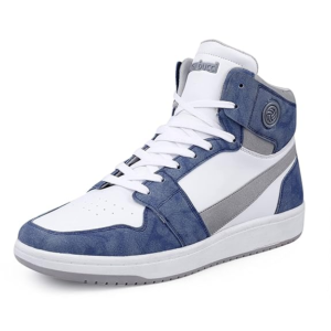 Bacca Bucci Men Lace Up Basketball Shoes – Grey & Blue High-Performance Sneakers